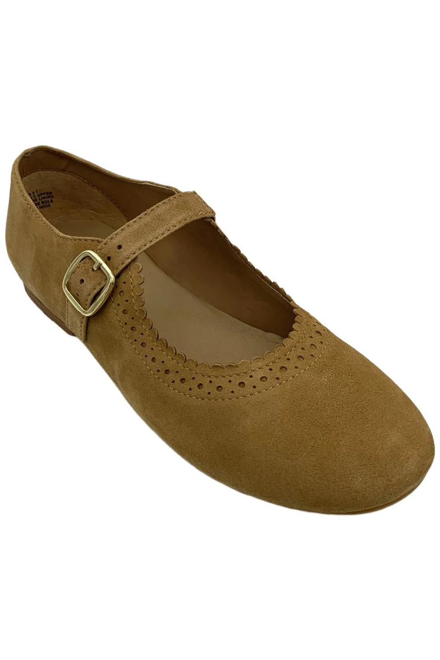 Diba True Women's Sugar Coat Perforated Leather Mary Janes Curry - Wide